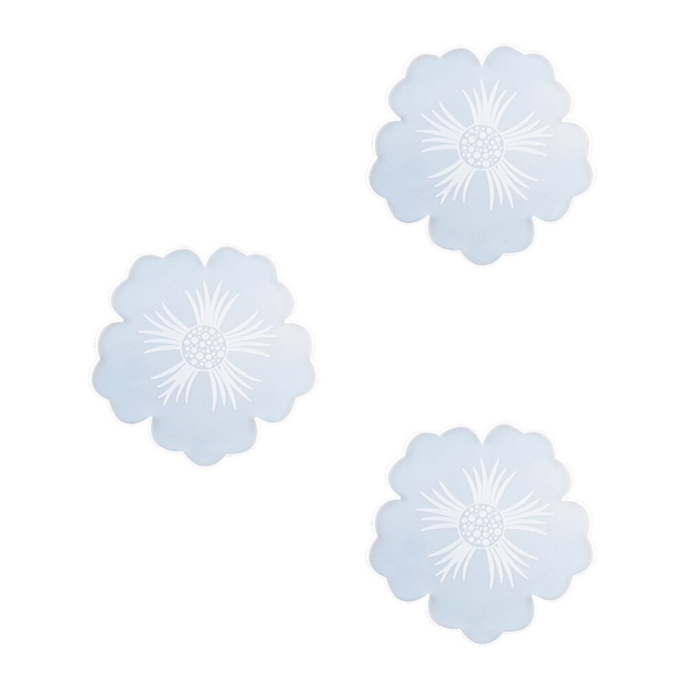 3Pcs Coaster Molds for Resin Casting Flower Epoxy Craft DIY Coaster Making Molds