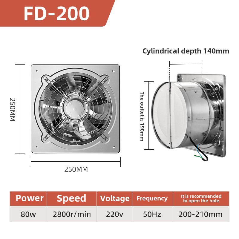 Ventilateur extracteur à grande vitesse, aérateur pour toilettes, aérateur pour fenêtre et mur, 6 ", 8": Gris clair / L'UA
