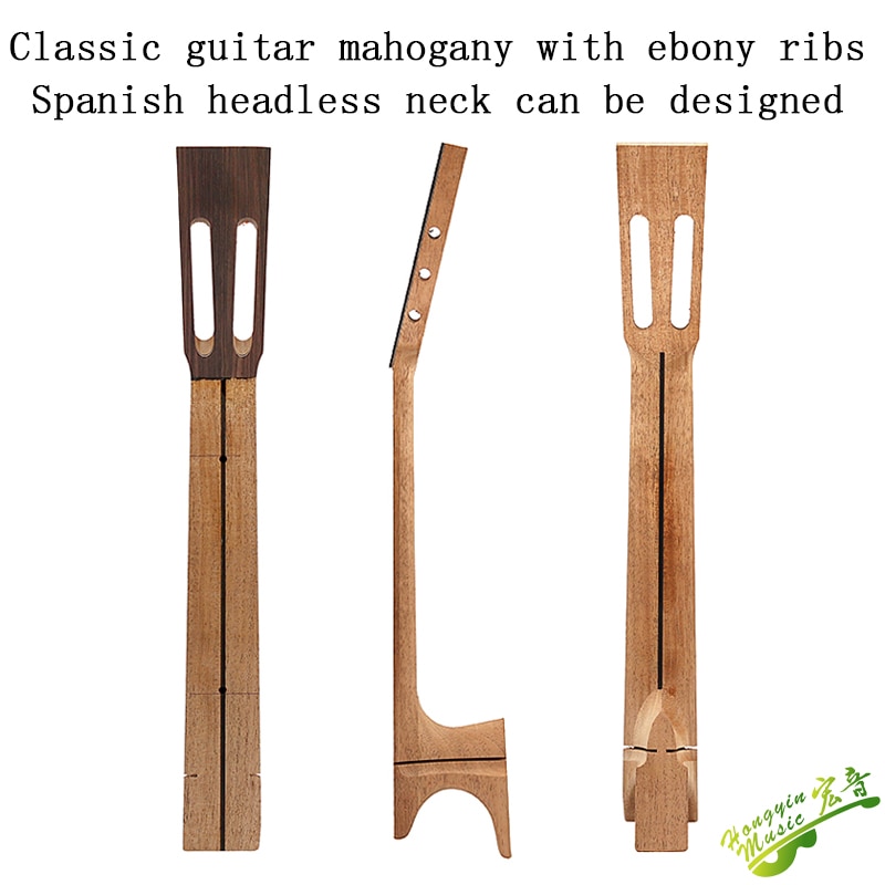 Le manche de guitare classique en acajou et ébène africain bricolage peut être avec un matériau de poignée de cou espagnol