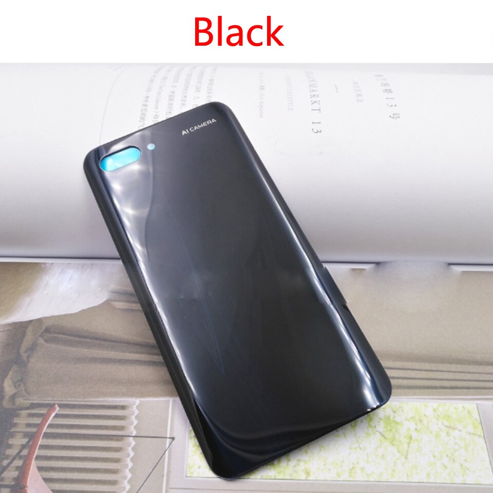 Para huawei honor 10 traseira da bateria de vidro capa porta traseira habitação caso para honor10 COL-AL00 al10 tl00 chassi escudo substituição: Black-No tool