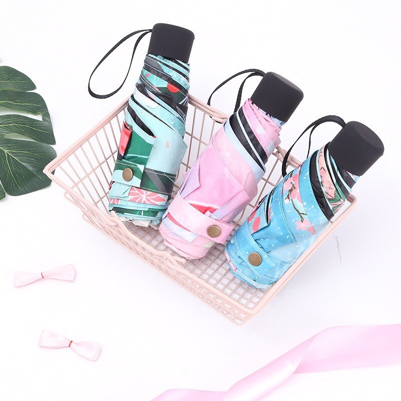 Miniparaguas de bolsillo para hombre y mujer, sombrilla pequeña UV resistente a la lluvia, para viaje