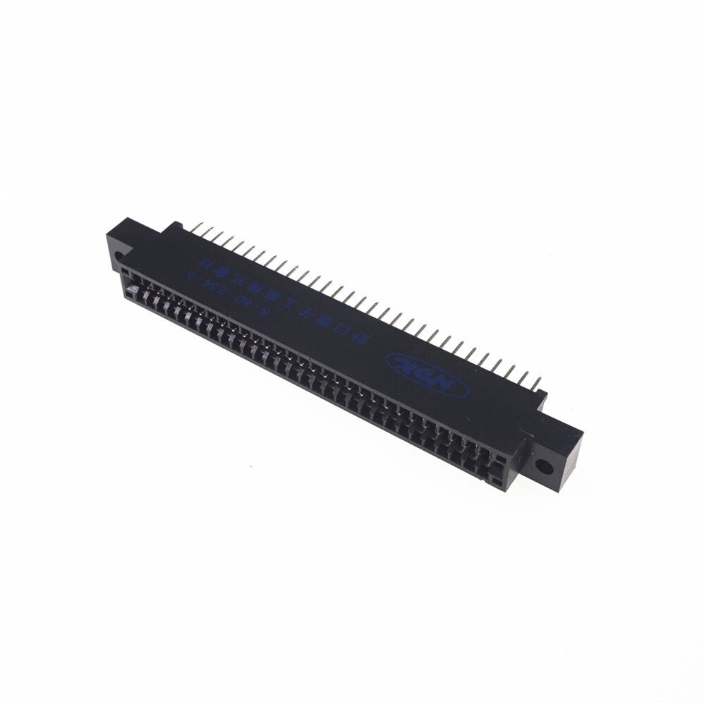 Connecteur de carte de bord, pas de fente de 2.54mm oreilles, montage de prise de doigt doré, 5 pièces, 24 42 44 48 50 56 60 86 88100 128 broches PCB: 2X30 60 Pin
