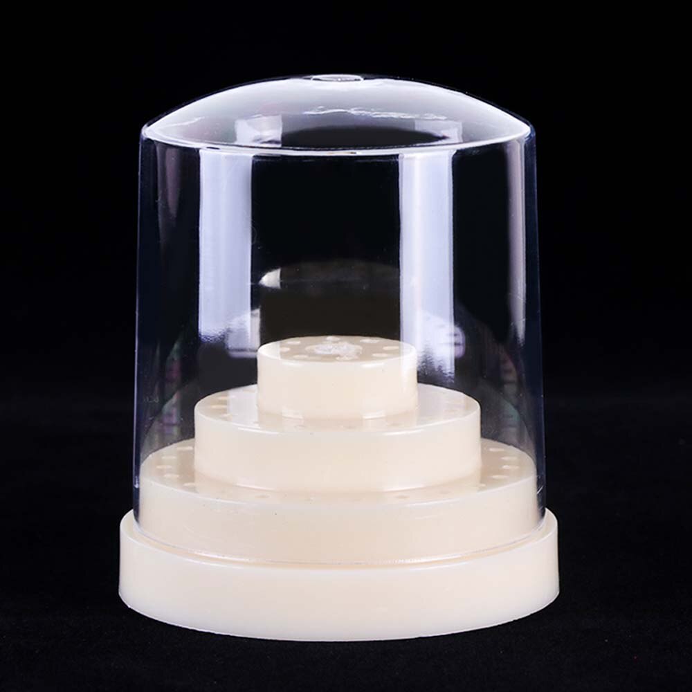 48 Holes Acrylic Nail Drill Bit Storage Box Manicure Cutters Stand Display Holder Nail Drill Container Case Nail Art Tools SA734: White