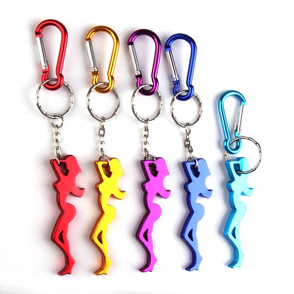 Vis Vorm Bierfles Opener Fishbone Aluminium Flesopener Sleutelhanger Ring Keuken Tool Trinket Willekeurige: beauty Random