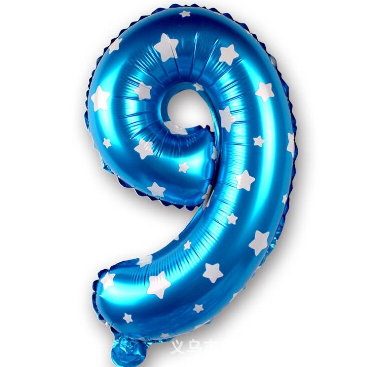 16 Inch Blue Star Number Foil Balloon DigitalBalloons Birthday Party Decoration Inflatble Air Ballon Birthday Wedding Supplies