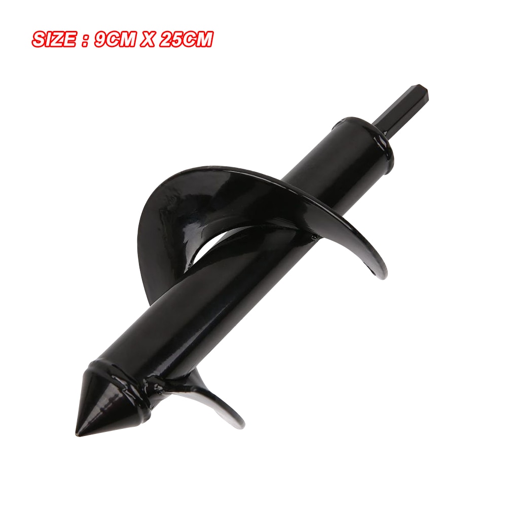 Plantador de jardín broca espiral flor bulbo eje hexagonal barrena Patio de jardinería plantado poste perforador herramientas 25-60cm 3