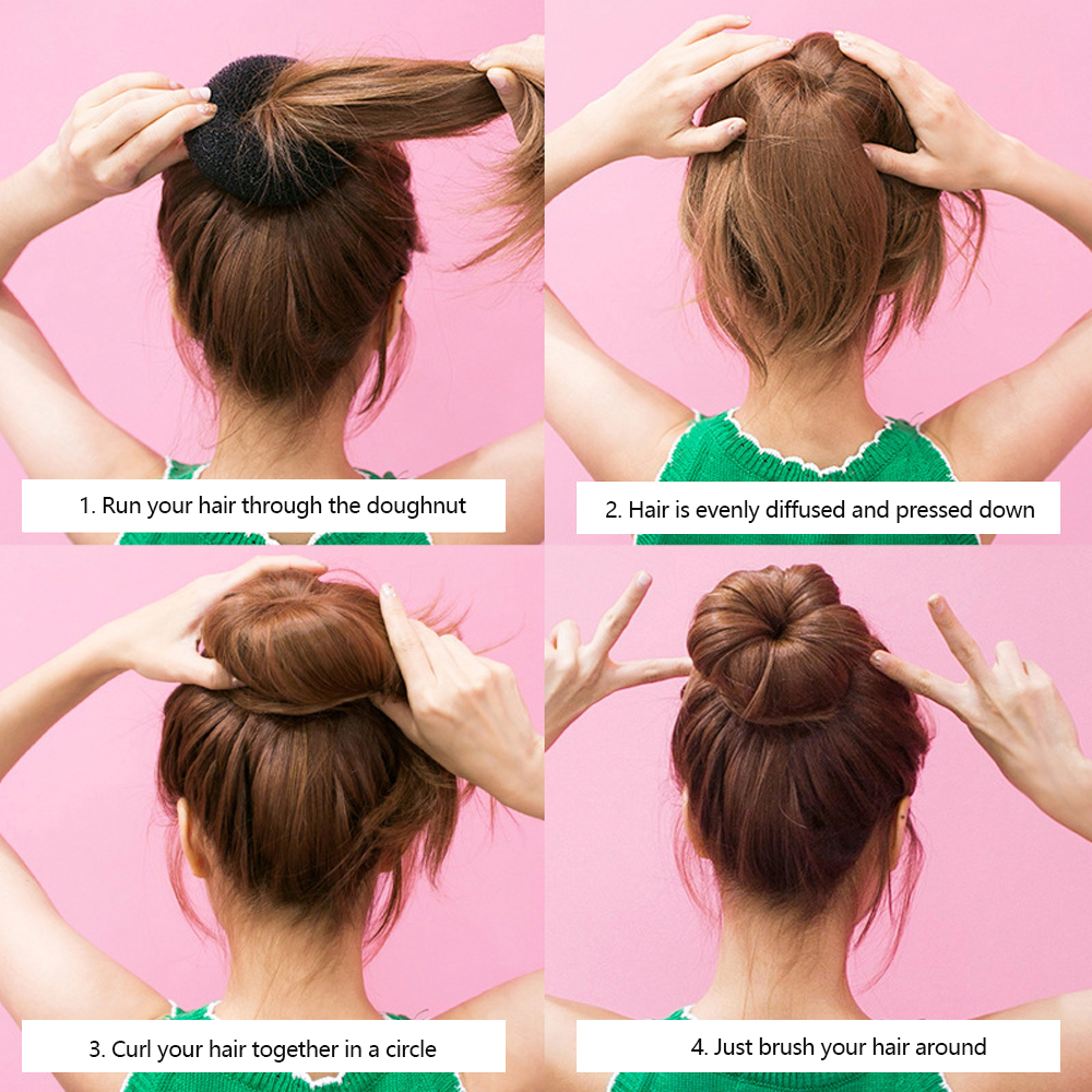 1 unidad de máquina mágica para hacer moños de pelo, moldeador mágico para mujer, diademas de esponja de espuma para Donut, anillo grande fácil, herramientas de estilismo para el cabello, accesorios