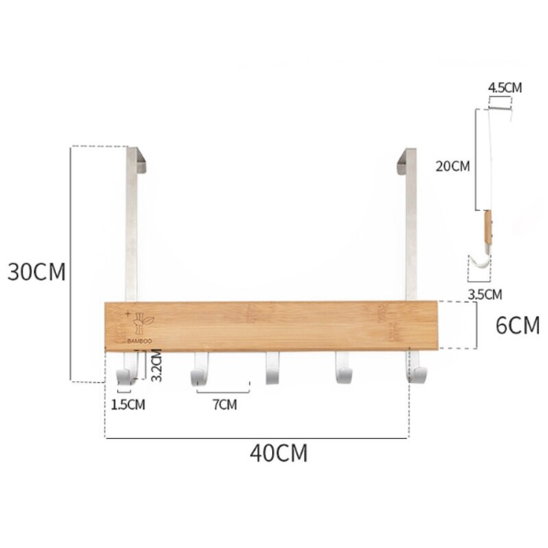 Over deurhaken multifunctionele hangrek houten kledinghanger deurhaak rek wandhangrek voor stoffen broek hoed handdoek punch f