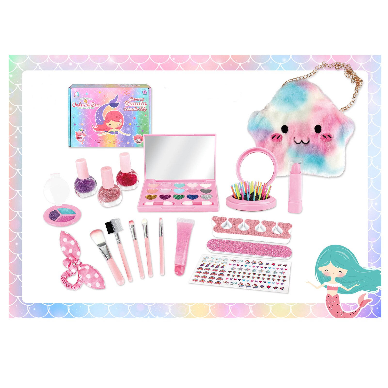 Baby Mädchen Kinder Make-Up Kit Set Prinzessin Pretend Spielen Schönheit Haar Salon Spielzeug Mädchen Weihnachten Geburtstag für kinder make-up