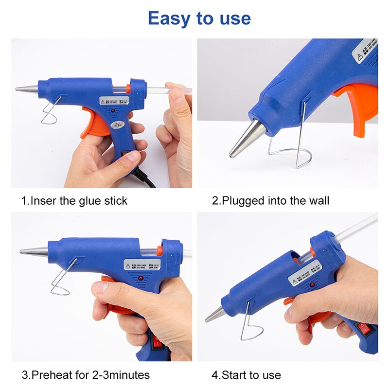 Mini Guns 20W Melt Glue GunIndustrial Thermo Electric Heat Temperature Repair Tool DIY With 7mm Glue Sticks