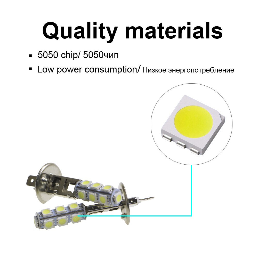 Qcdin 2 stuks 2w h1/h3 led koplampen auto koplamp mistlamp 12v auto koplampen auto algemene lamp accessoires