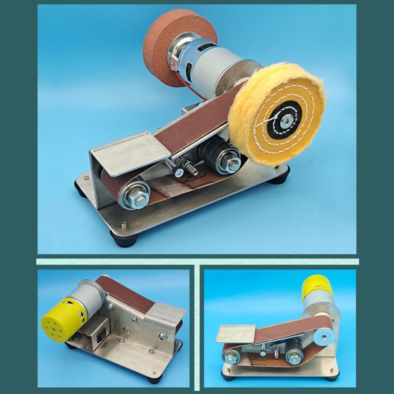 Mini Electric Belt Sander DIY Polishing Grinding Machine Cutter Edges Sharpener Multifunctional Grinder With10PCS Belt 110V