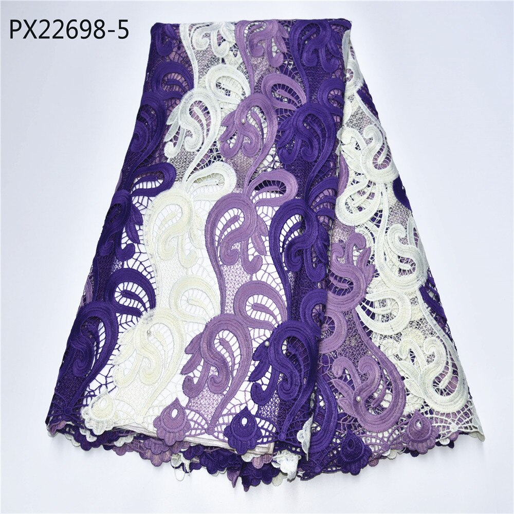 coming African Lace Fabric African Guipure Cord Lace Embroidery wedding cloth use for women dress: 5
