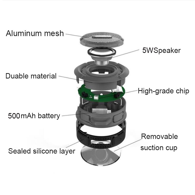 Outdoor Bluetooth Speaker Subwoofer Draagbare Zuignap Speaker Mini Waterdichte Luidspreker Geschikt Voor Outdoor Reizen