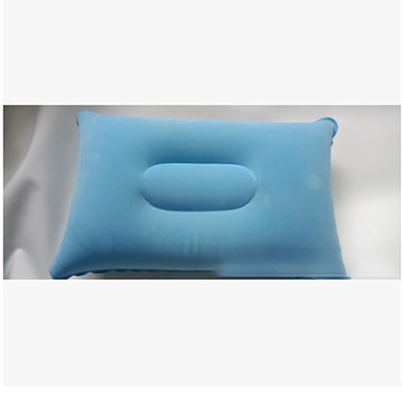 Inflatable Pillow PVC Nylon Sleep Air Pillows Ultralight Home Cushion Camping Travel Hiking Beach Car Plane Head Rest Camp Gears: sky blue