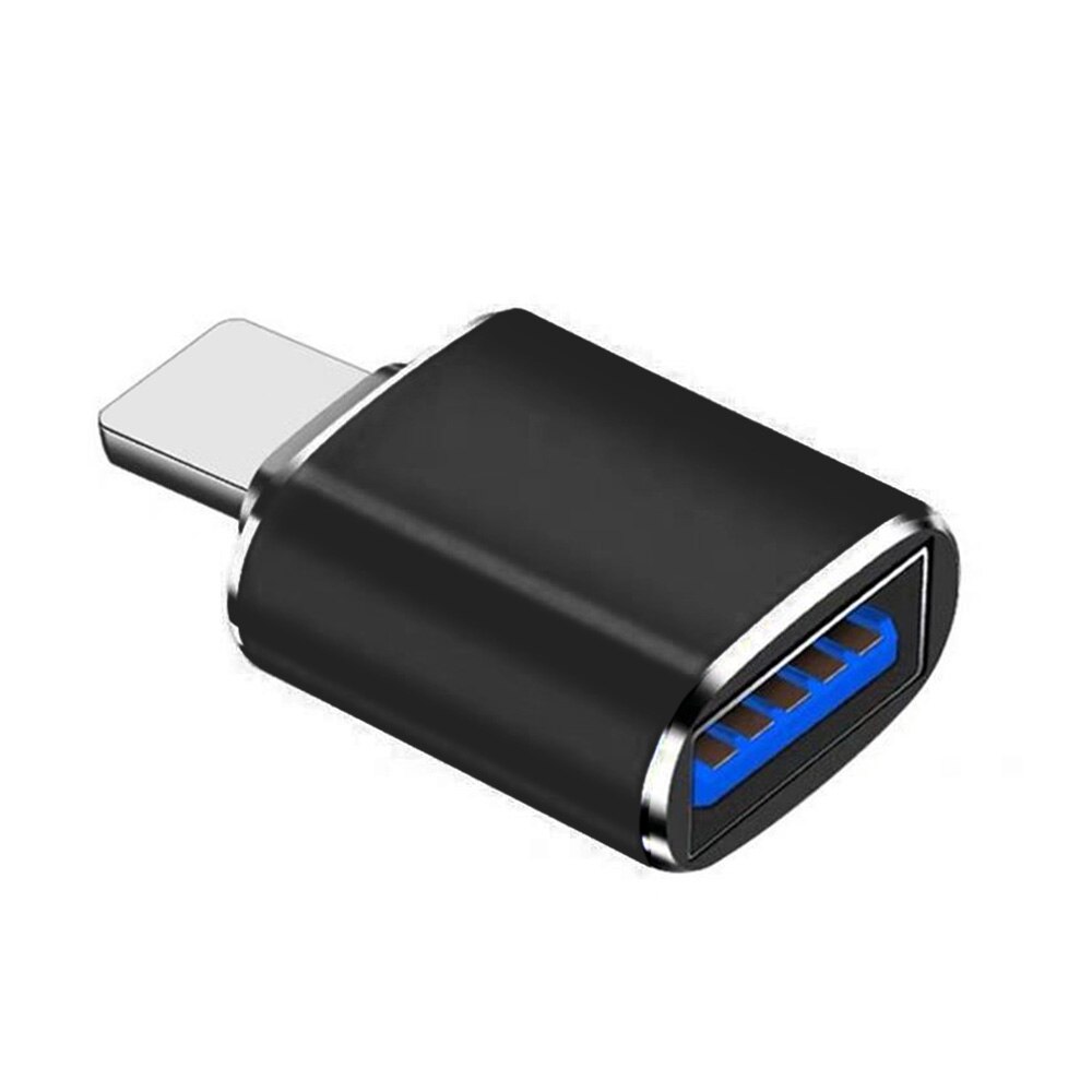 For Apple OTG Adapter Lighting Male to USB 3.0 Disk Converter Data Cable for iPhone 12 11 Pro XS Max XR X 8 7 Plus iPad Adapter: Black