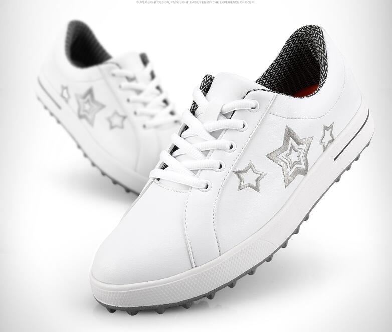PGM Korean Women Golf Shoes Leisure Fixed Nail Waterproof Sneakers: hollow star / 40