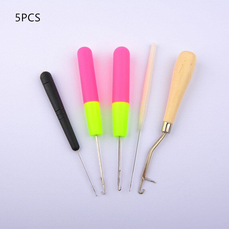 5 Stks/set Plastic Haak Naald Vlechten Klink Haak Weven Haar Dreading Haken Tool Voor Braid Craft Hand Dreadlock: 5pcs