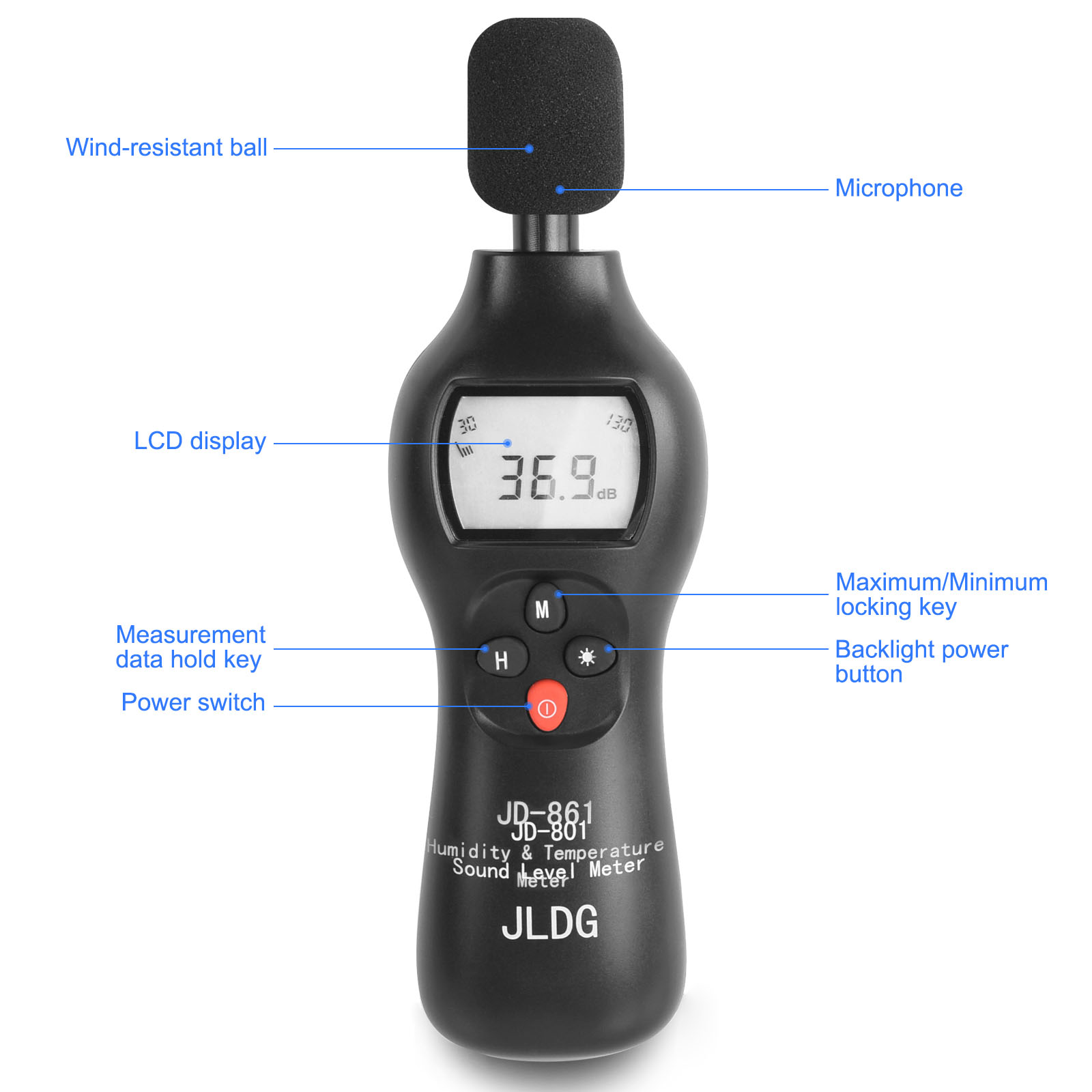 Digital Noise Meter Sound Level Meter 30db~130db Decibel Tester Noise Audio Detector Volume Measuring Instrument