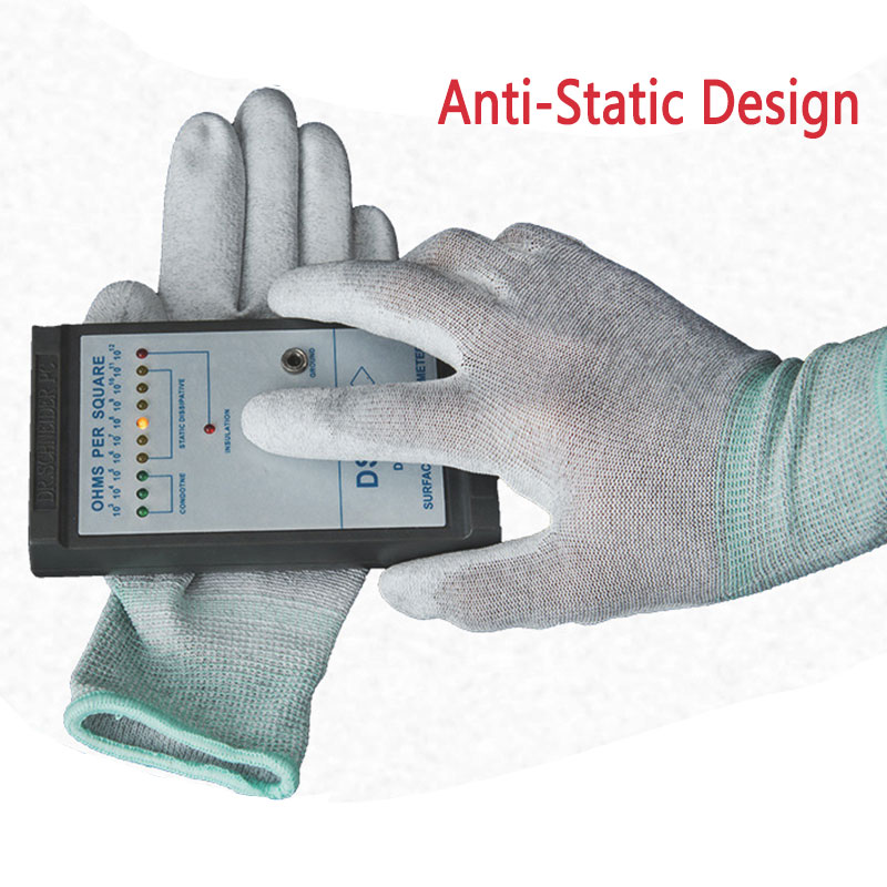 Handy Reparatur Carbon Faser Handschuhe PU Isolierung Beschichtung Finger Anti Statische Handschuhe ESD Elektronische WorkingTablets Fix Werkzeuge