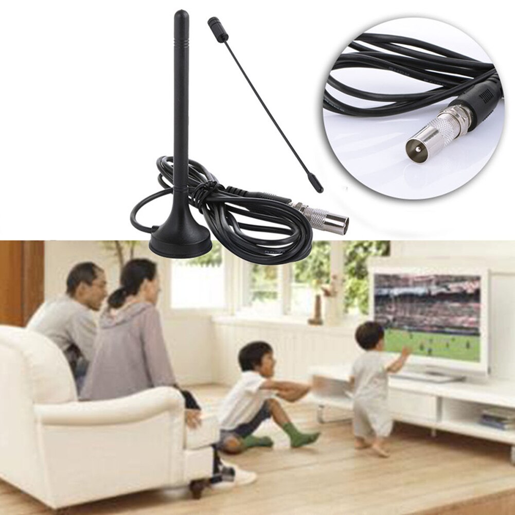 Mini TV Antenna Indoor Dual Flat Enhancement Home Easy Installation Long Range HD Aerial Digital Portable Base Signal Reception