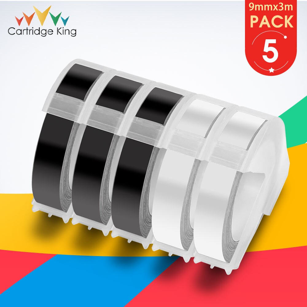 5PK Voor Dymo 3D Embossing Label Tape 9Mm Label Maker Motex E101 E202 E303 E404 Handleiding Labeller Voor Dymo printer Schrijfmachine 12813