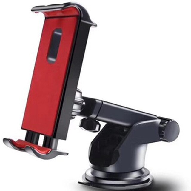 Tablet autohouder voor samsung huawei ipad pro air mini 1234 gps-telefoon, 360 graden verstelbare mobiele zuignapbeugelstandaard: Rood