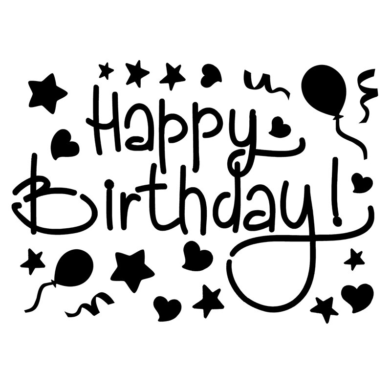 Gelukkige Verjaardag Ballon Decal Aluminiumfolie Ballon Decoratie Stickers Scrapbooking Craft Feestartikelen SEC88