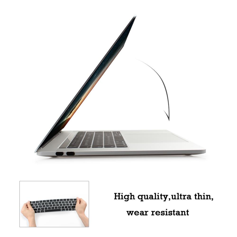 USA USA wprowadź rosyjski arabski ukraina angielski układ cienka miękka klawiatura silikonowa pokrywa dla Macbook Pro 13 15 touch bar 2019 2018