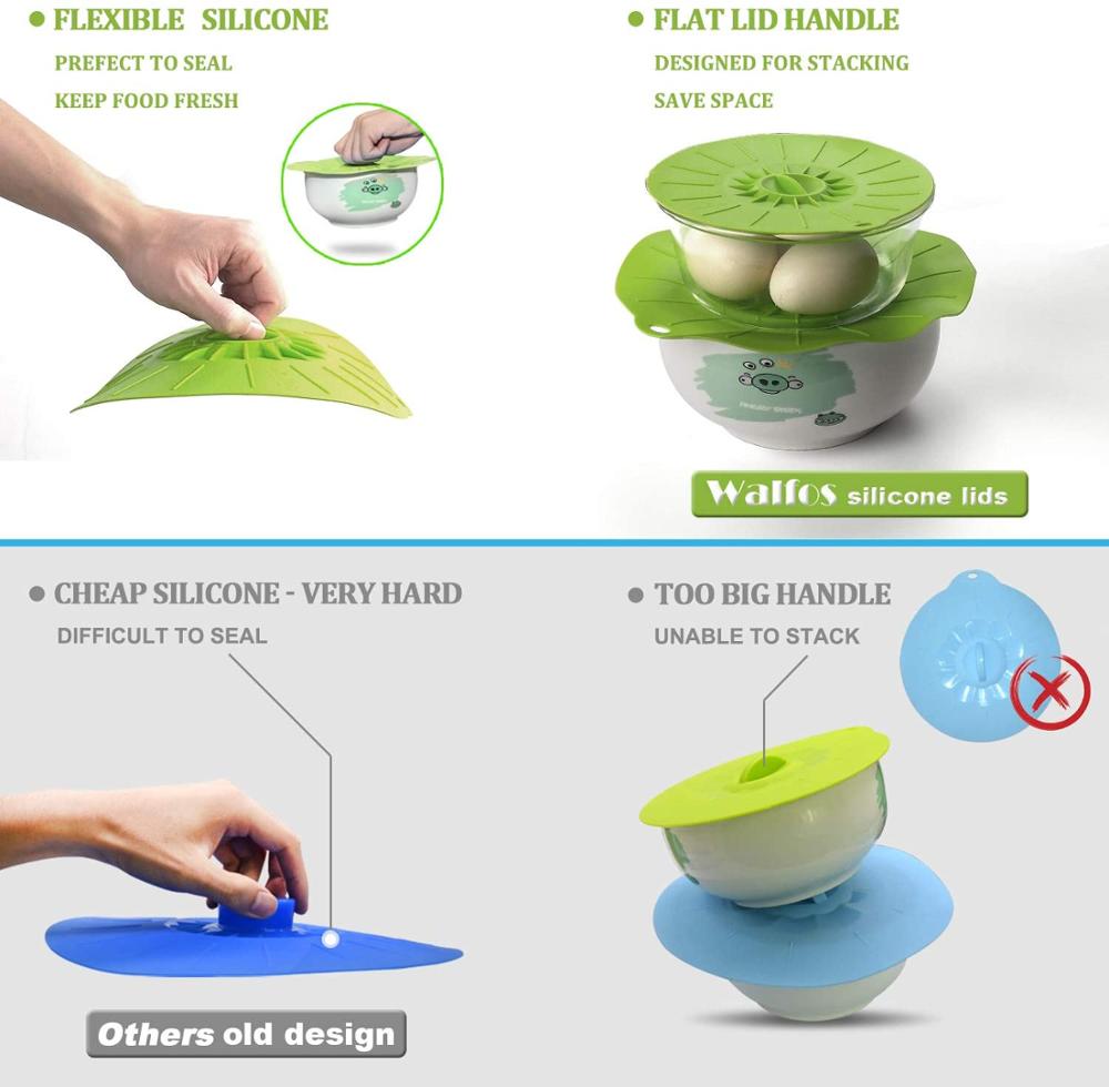 Utensílio de cozinha multifuncional walfos, utensílio de cozinha de silicone para cozinhar alimentos multiuso para micro-ondas