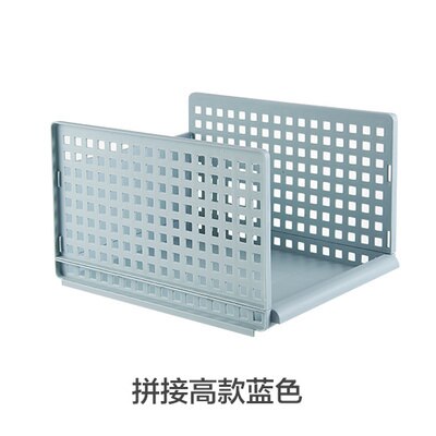 Plastic Drawers Closet Divider Storage Box Bin Cabinet Wardrobe Clothes Basket Organizer Case Container: L Blue
