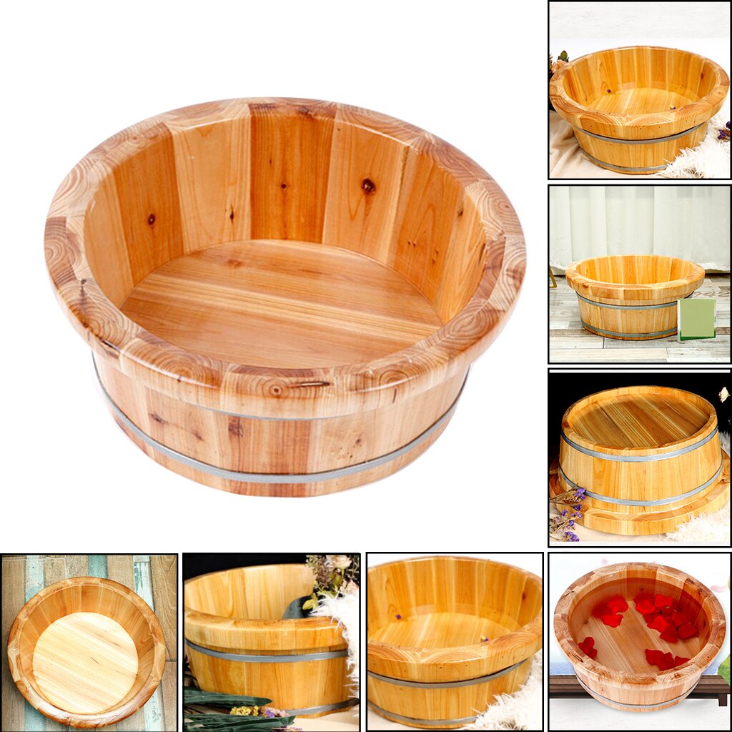 Adults Foot Basin Wooden Bucket Foot Bath Tub Wooden Bucket Foot Bath Massage