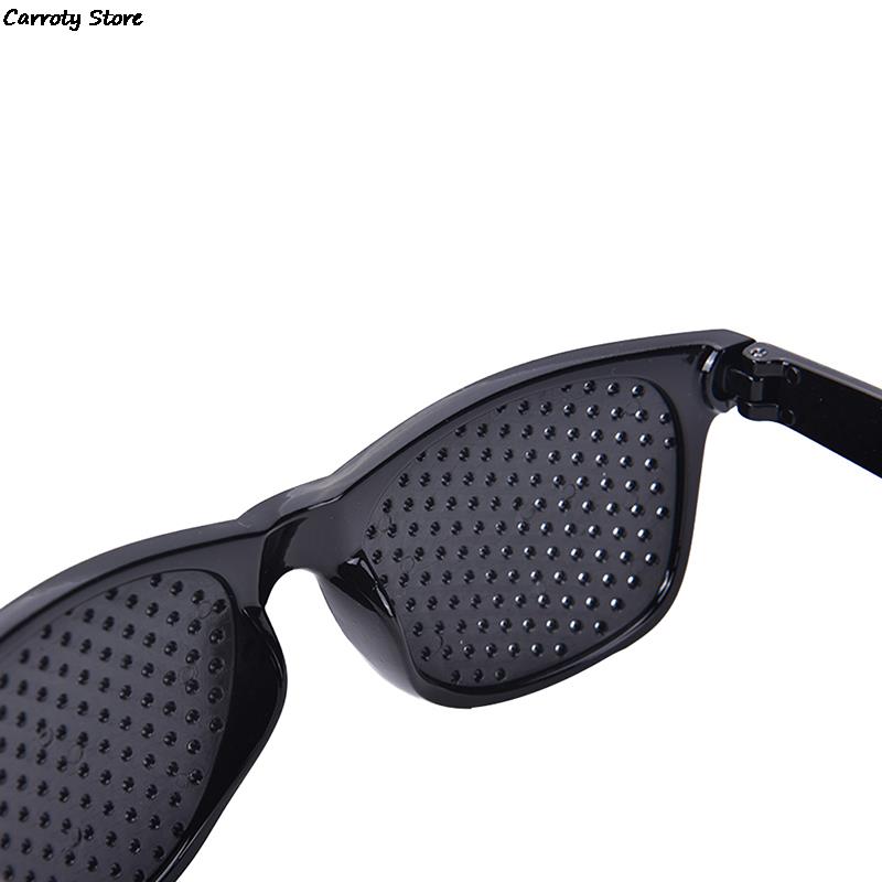 Black Unisex Vision Care Pin Hole Eyeglasses Glasses Eye Exercise Eyesight Improve Plastic And Inexpensive