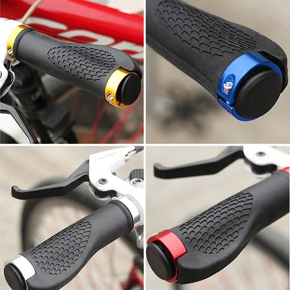 1 paire de ruban de poignée de guidon en caoutchouc pour vtt, antidérapant, verrouillage, accessoires de cyclisme