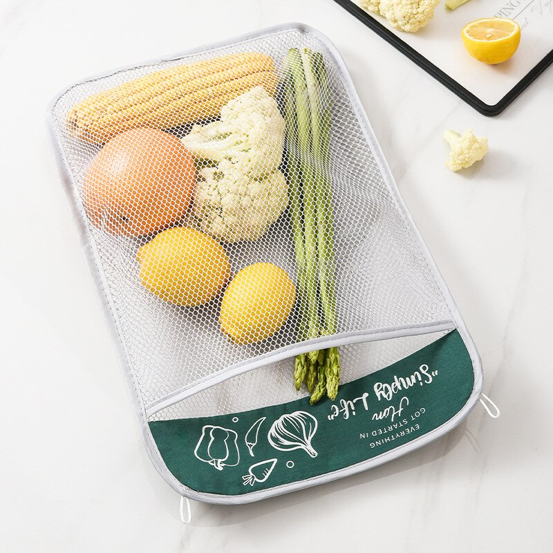 Filet à fruits et légumes réutilisable, sacs en filet de cuisine, pour l'ail, le gingembre et les oignons, emballage mural suspendu, filet de rangement, Organization de la maison