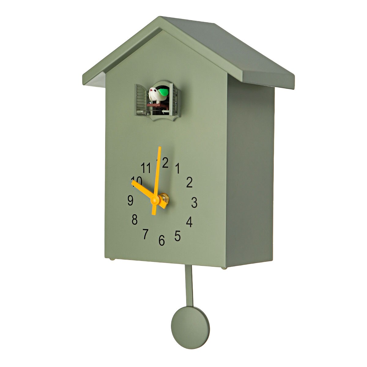 Plastic Cuckoo Quartz Wall Clock Modern Bird Home Living Room Hanging Watch Horologe Clocks Timer Office Home Decoration: Green