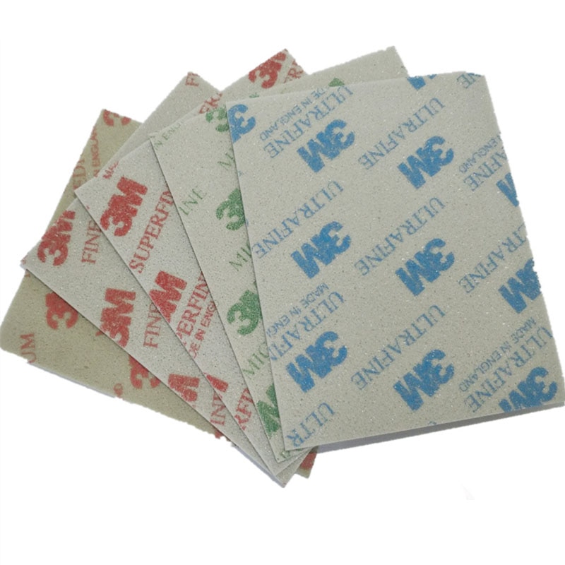 Papel de lija de esponja 3M, lijado y pulido de la carcasa de plástico hasta papel de lija 1200-1500/800-1000/500-600, grano 026000260102602