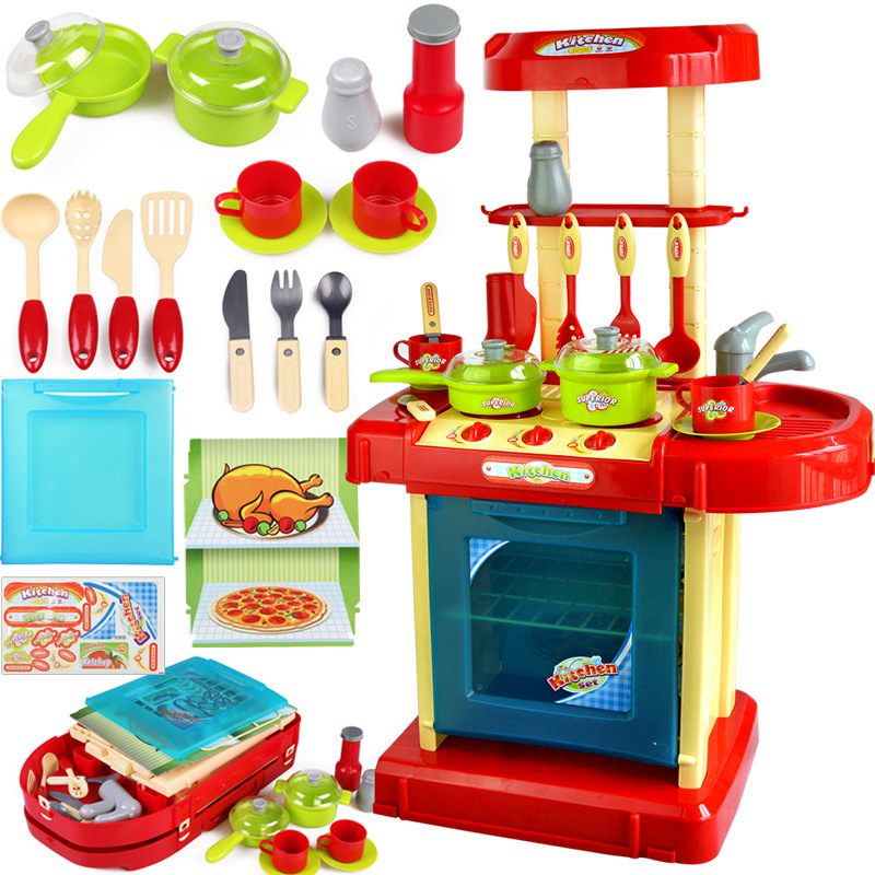 1einstellen Tragbare Elektronische freundlicher freundlicher Küche Kochen Mädchen Spielzeug Herde Spielen einstellen Für Baby vorgeben Spielen Spielzeug Geburtstag: verrotten