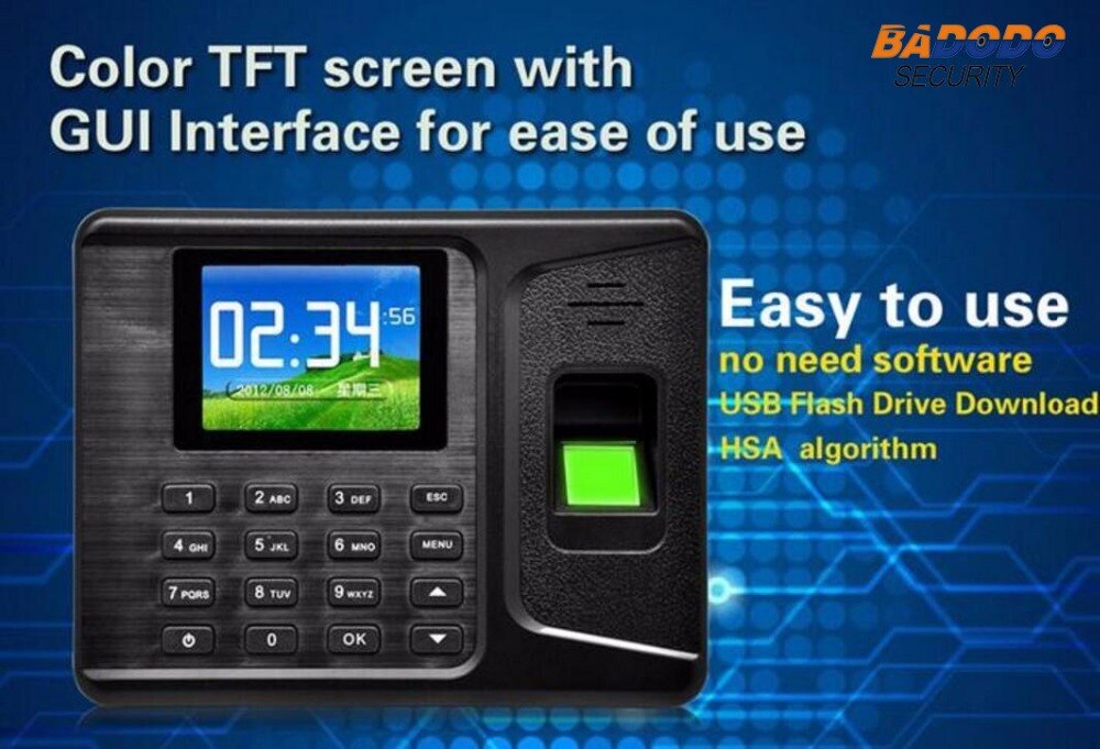 A-E260 Time Recorder Clocking In Clock Machine Attendance Check Fingerprint + Password