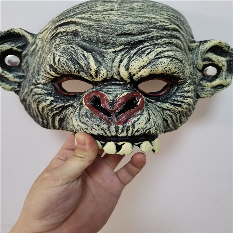 Full Face Animal Mask Cosplay Orangutan Adult Child Mask Decoration Party Halloween Party Tricky Fun Mask Fool' Day 25cm