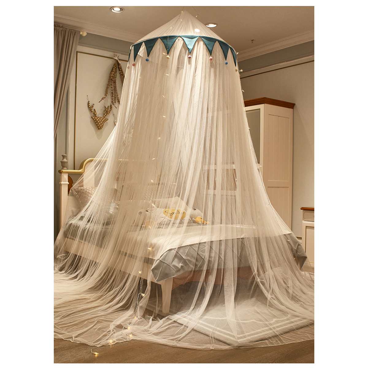 Mosquitera montada en el techo para el hogar, dosel plegable para cama, decoración de Estilo Princesa, novedad de