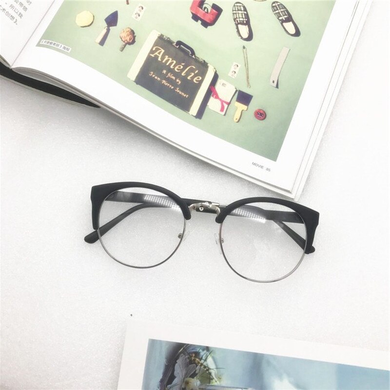 Montura transparente para gafas para hombres y mujeres, gafas Anti-fatiga, Ojo de gato, , gafas de ordenador, lentes de óptica Retro para hombre: B