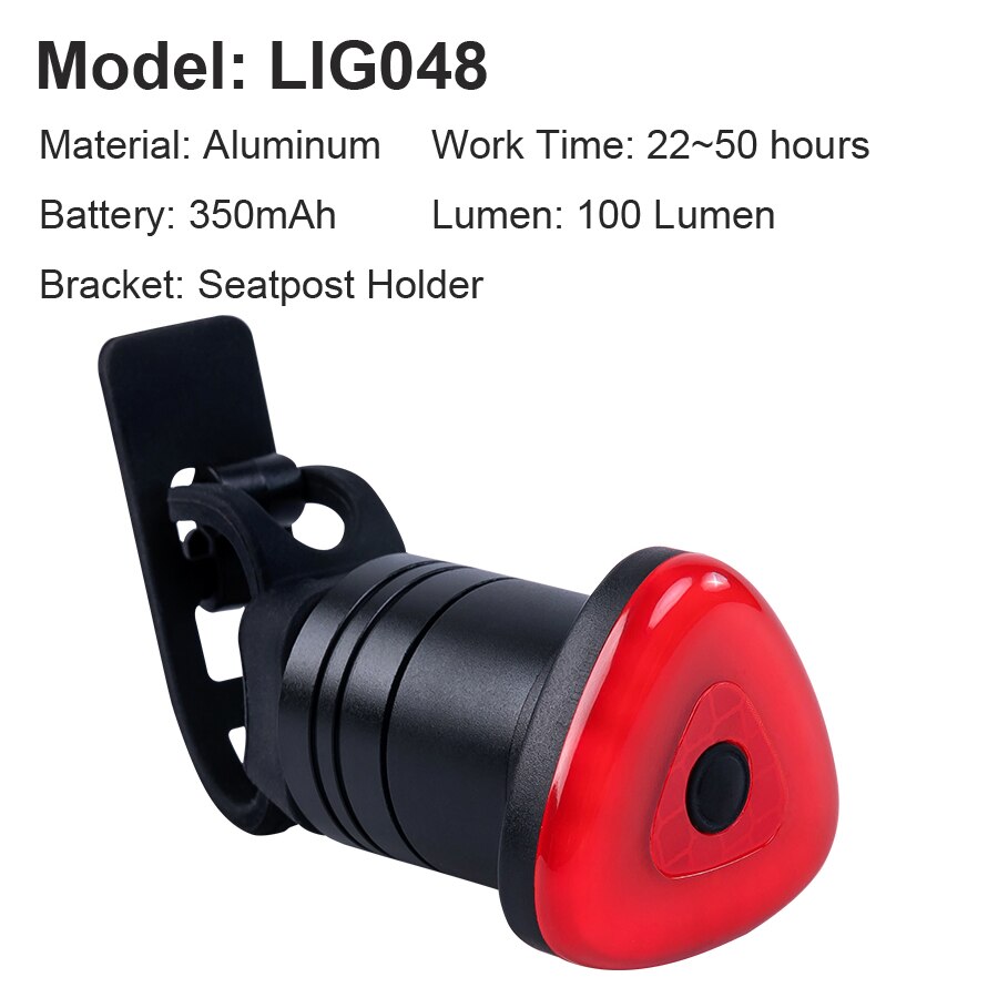 Newboler Fiets Inductie Achterlicht Auto-Start/Stop Mtb Fiets Led Licht Waterdicht Fietsen Achterlichten Usb Charge 24H Werktijd