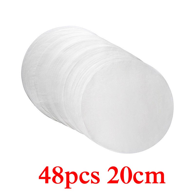50Pcs Round Baking Paper Circle Parchment Paper Liner BBQ Oven Patty Hamburger Paper Cake Non-Stick Baking Tool Kitchen Cocina: 48pcs 20cm