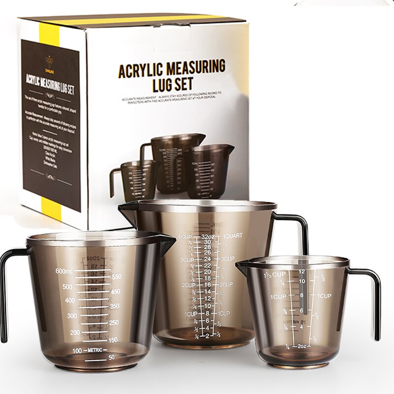 3pcs/set Measuring cup with gram number measuring cup with scale household plastic ounces cup measuring cup: Default Title