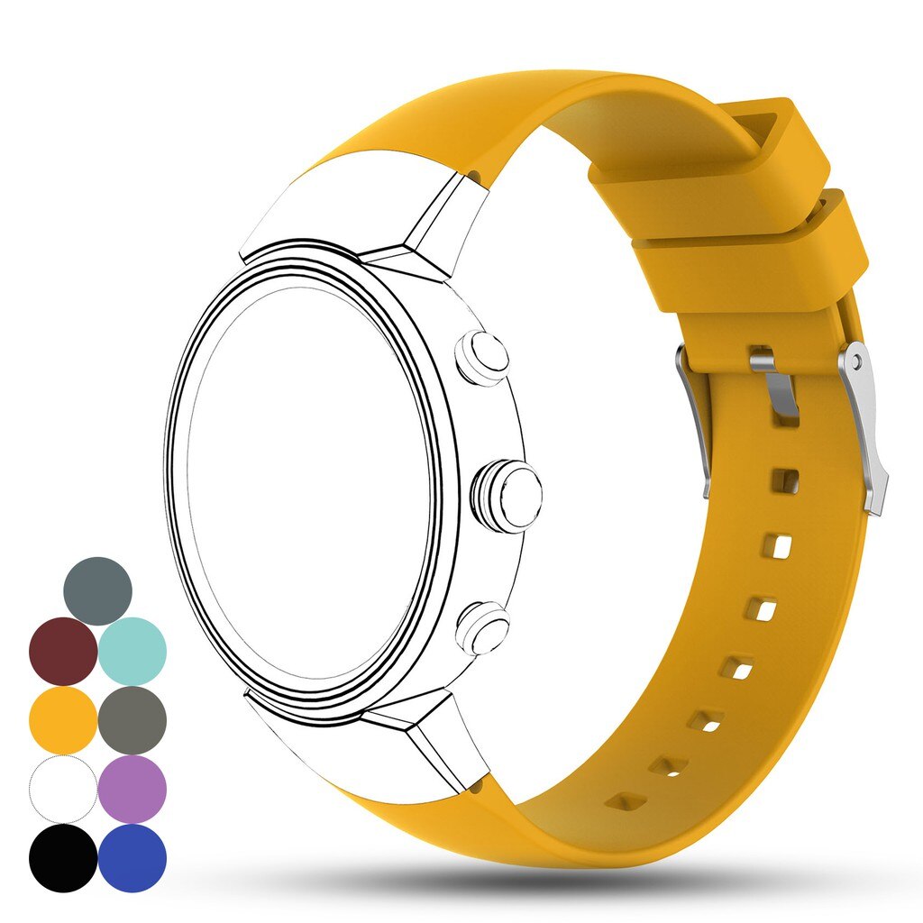 Eieuuk Accessoire Zachte Siliconen Gel Vervanging Horlogeband Band Armband Voor Asus Zenwatch 3 Smart Fitness Horloge: YELLOW