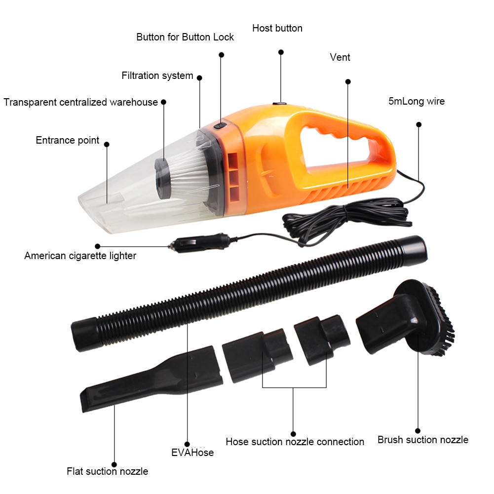 12V 120W Auto Stofzuiger High Power Nat Droog Tweeërlei Gebruik Handheld Draagbare Stofzuiger Hoover Cleaner Grote vent Cleaner voor Home/Auto
