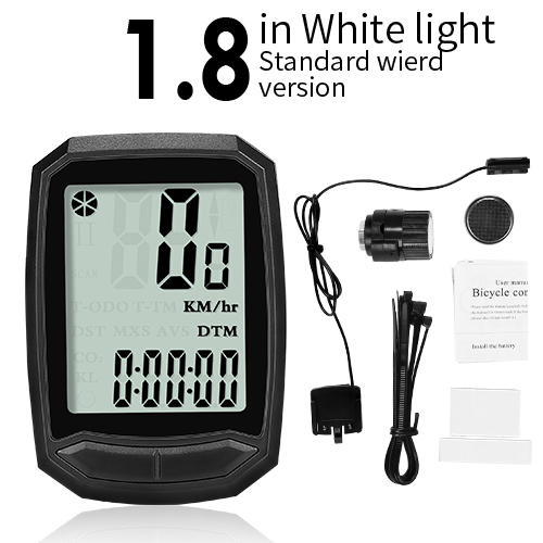 INBIKE Waterproof Bike Computer Digital Speedometer Cycle Velo Computer Odometer with Backlight Bicycle Stopwatch CX602: White Wired