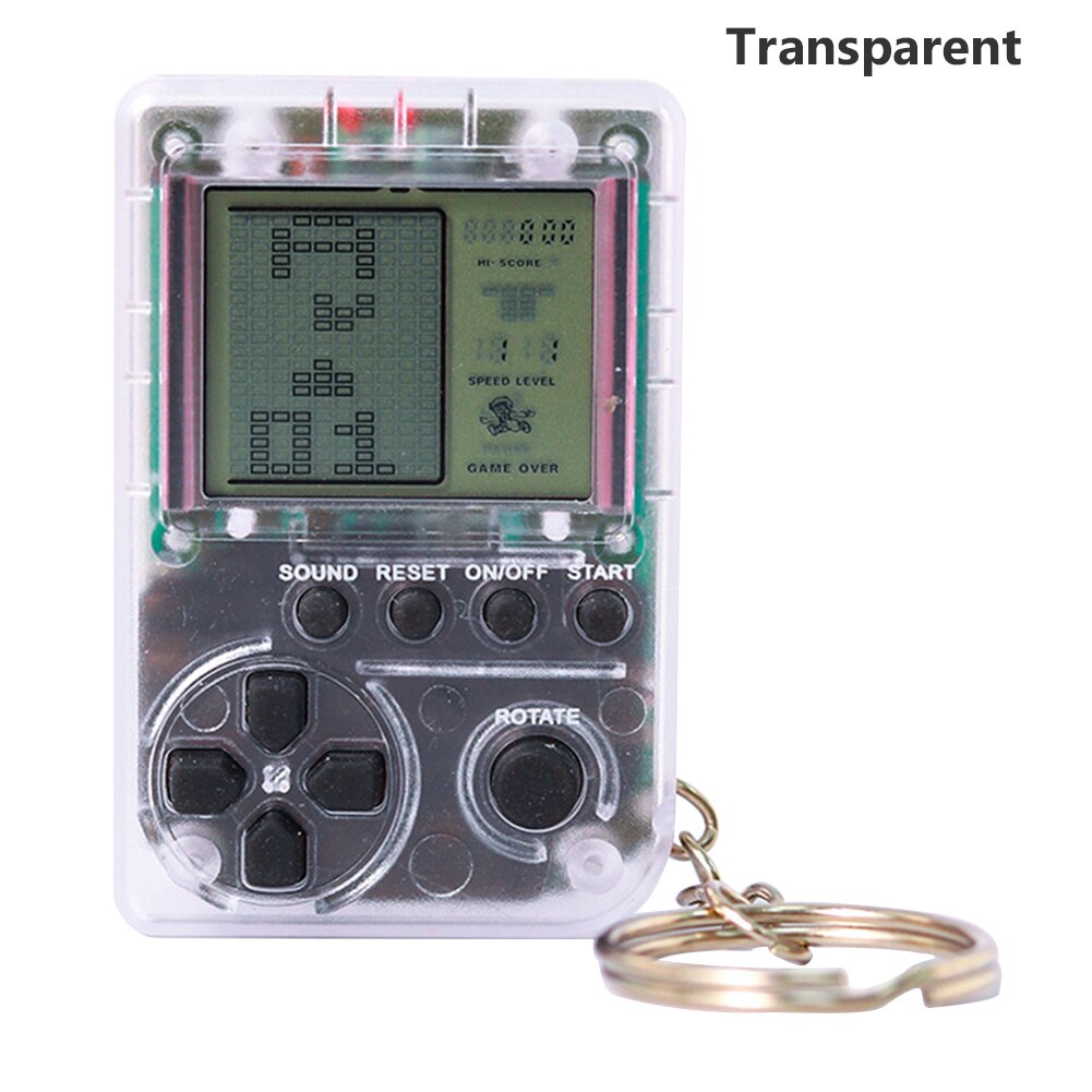 Mini Console Game Machine Childrens Handheld Nostalgic Mini Game Console With Keychain Classical Game Kids Children: Transparent