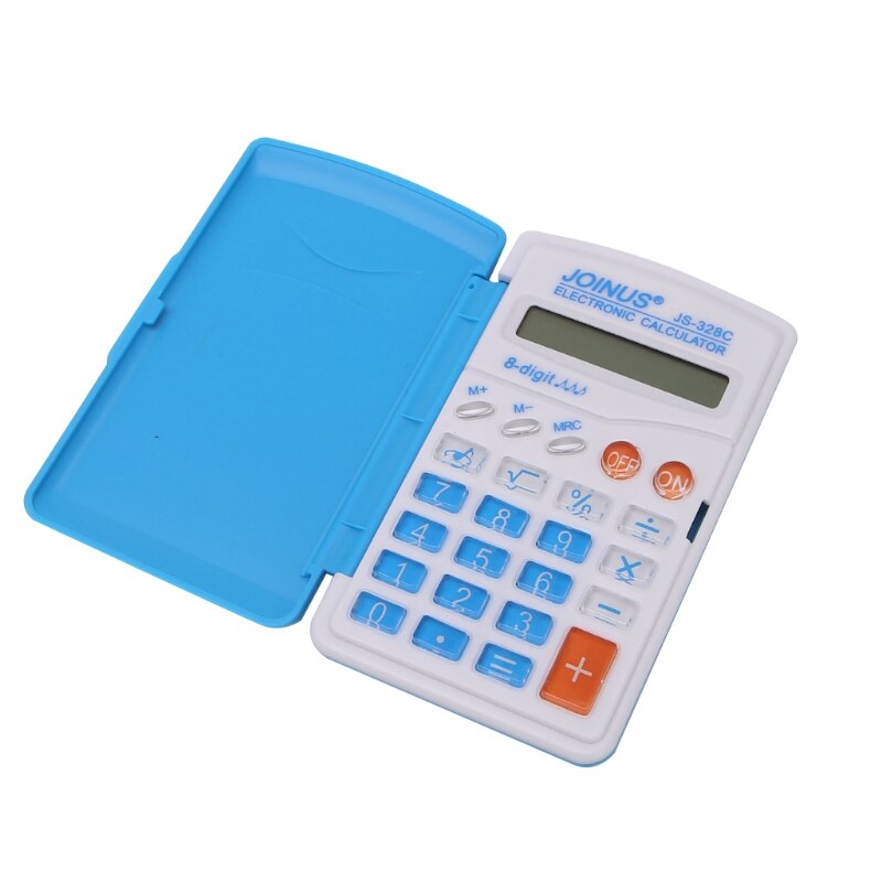 Brand and Mini Student Pocket Battery Powered 8-Digit Electronic School Office Calculator: Blue